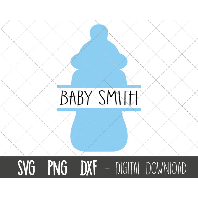 Baby bottle svg, baby svg, blue baby bottle name frame svg, baby shower svg, baby bottle svg png, dxf, baby cricut silhouette svg cut file.jpg