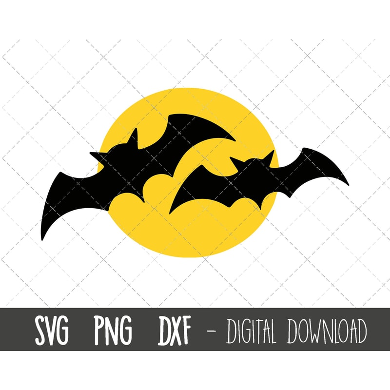 Bats svg, bats silhouette svg, moon svg, black bats svg, halloween bat svg, bats png, dxf, halloween bat cricut silhouette svg cutting files.jpg
