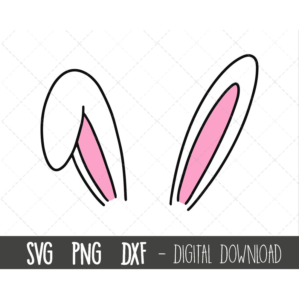 Bunny ears SVG, Easter svg, easter svg, bunny png, rabbit clipart, easter bunny outline, easter sunday cricut silhouette svg cut file.jpg