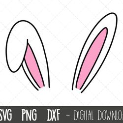 bunny ears svg, easter svg, easter svg, bunny png, rabbit clipart, easter bunny outline, easter sunday cricut silhouette