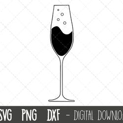 champagne glass svg, wedding champagne glass svg, celebration svg, champagne vector, wine svg, party png, bottle silhoue