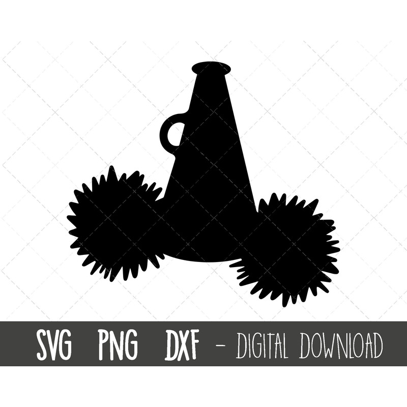 Cheer Megaphone svg, Pom poms svg, cheerleading svg, cheerleader cheer svg, cheer clipart, cheerleading clipart, cricut silhouette svg file.jpg