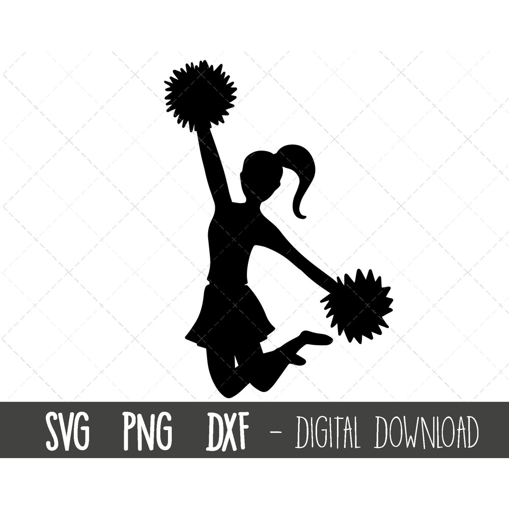 Cheerleader svg, cheerleading svg, cheer svg, cheerleader silhouette, cheer clipart, cheerleading clipart, cricut silhouette svg cut file 1.jpg