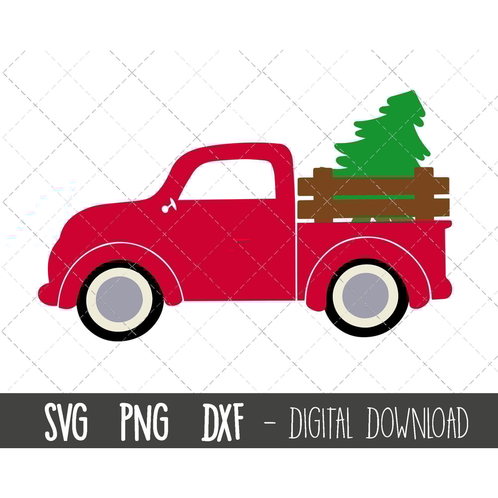 Christmas tree truck svg, tree svg, truck svg, christmas tree truck png, dxf, christmas tree truck cricut silhouette svg cutting files.jpg