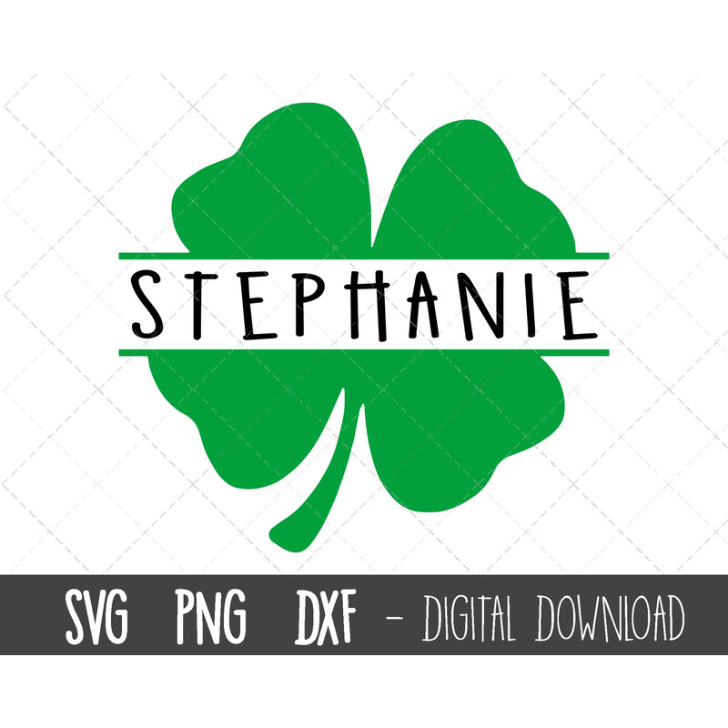 Clover svg, St. Patricks day svg, clover split name frame svg, shamrock four leaf clover svg, lucky clover svg, cricut silhouette cut file.jpg