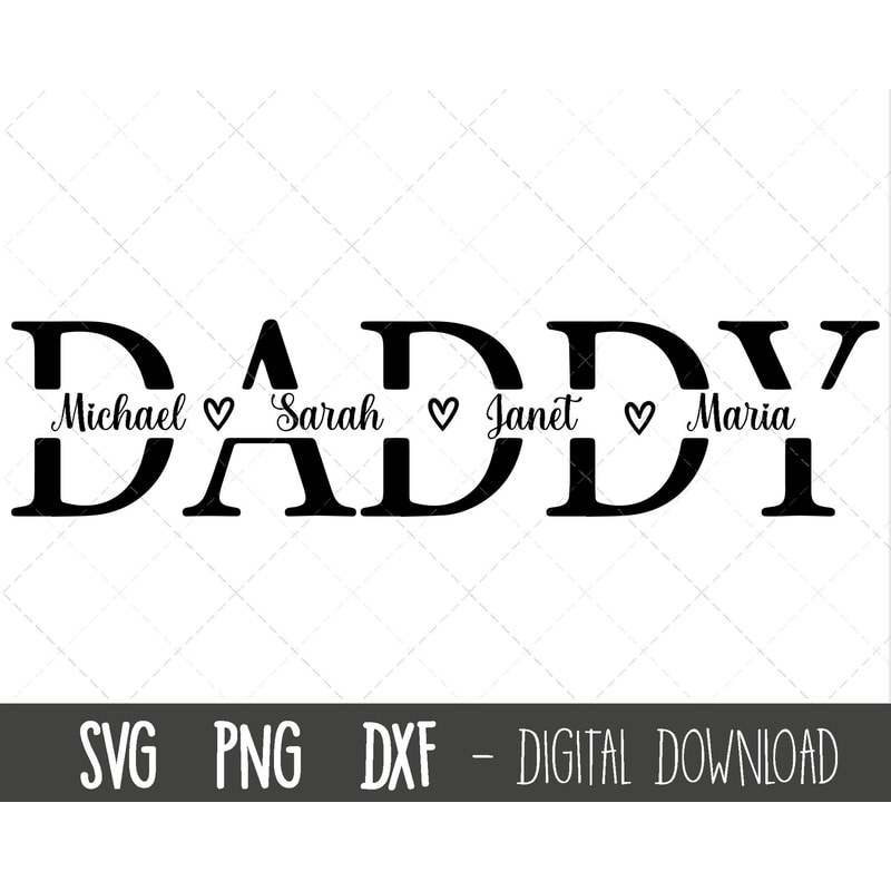 Daddy SVG, Father svg, Father's Day SVG, daddy split name frame svg, dad png, daddy cut file, dad outline, cricut silhouette svg cut file.jpg