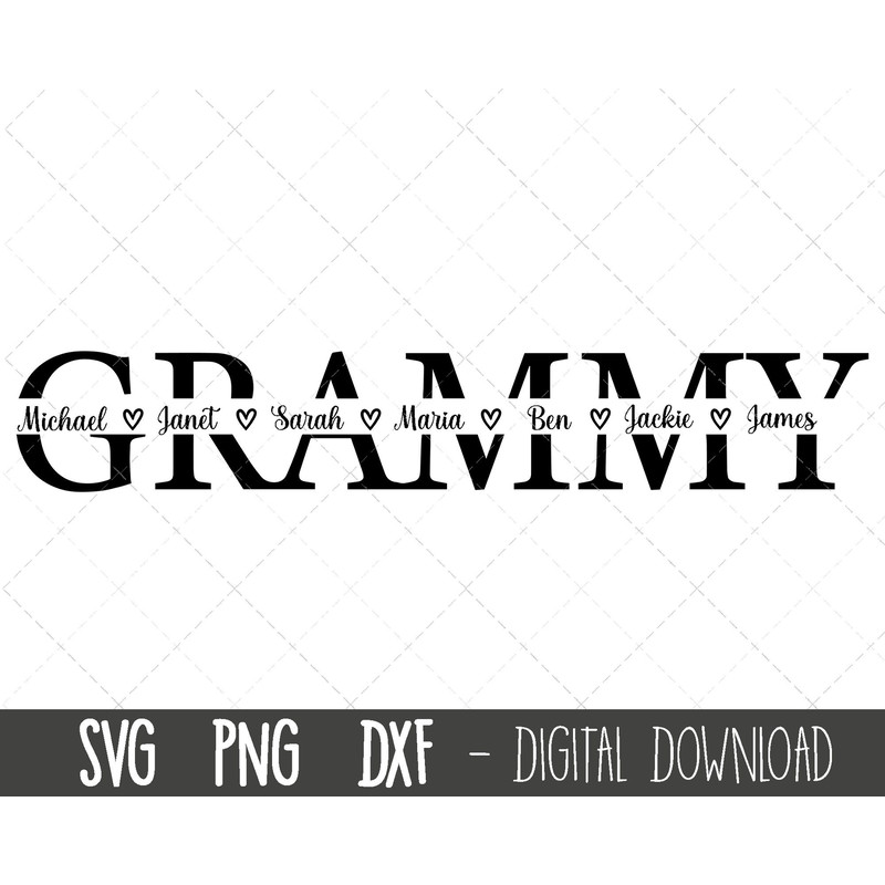 Grammy SVG, Grandmother svg, grandma split name frame svg, granny svg, grandma cut file, Mother's Day SVG, cricut silhouette svg cut file 1.jpg