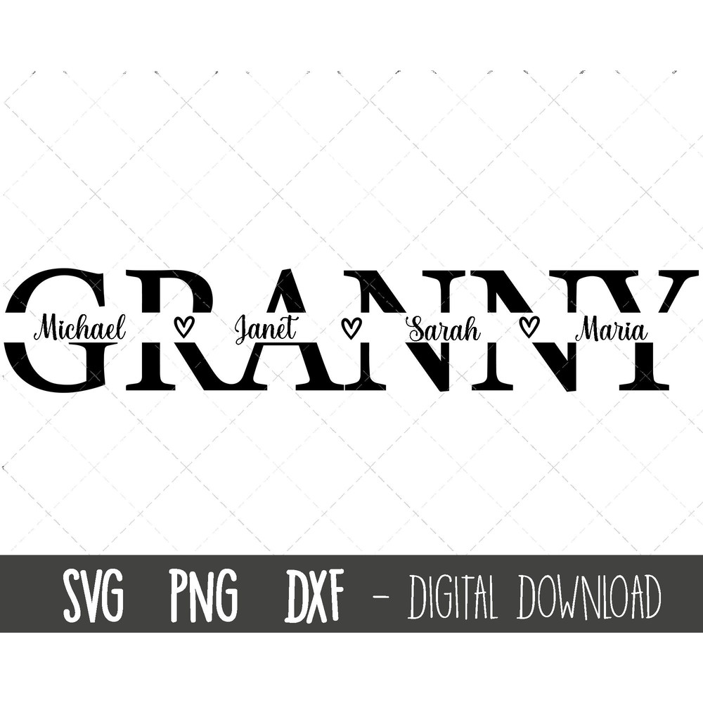 Granny SVG, Grandmother svg, grandma split name frame svg, grandma svg, grandma cut file, Mother's Day SVG, cricut silhouette svg cut file.jpg