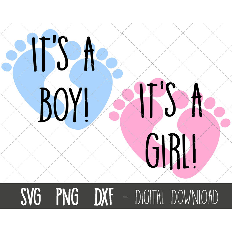 Its a boy svg, Its a girl svg, baby footprint svg, baby footprint clipart, baby feet cut file, png, dxf, cricut silhouette svg cutting file.jpg