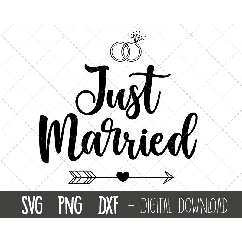Just married svg, wedding SVG, wedding clipart svg, wedding png, marriage svg, newlywed svg, engagement cricut silhouette svg cut file.jpg