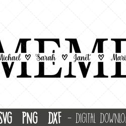 meme svg, grandma svg, meme split name frame svg, meme svg, meme cut file, meme outline, mothers day svg, cricut silhoue