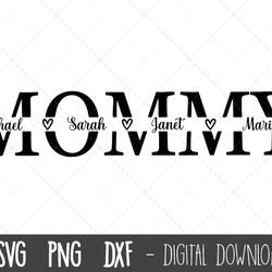 mommy svg, mother svg, mothers day svg, mommy split name frame svg, mommy cut file, mom outline, mommy png, cricut silho