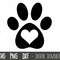 Paw Print heart SVG, paw print heart monogram svg, Paw Svg, Paw print Svg, paw print clipart svg, png, dxf, cricut silhouette svg cut file.jpg
