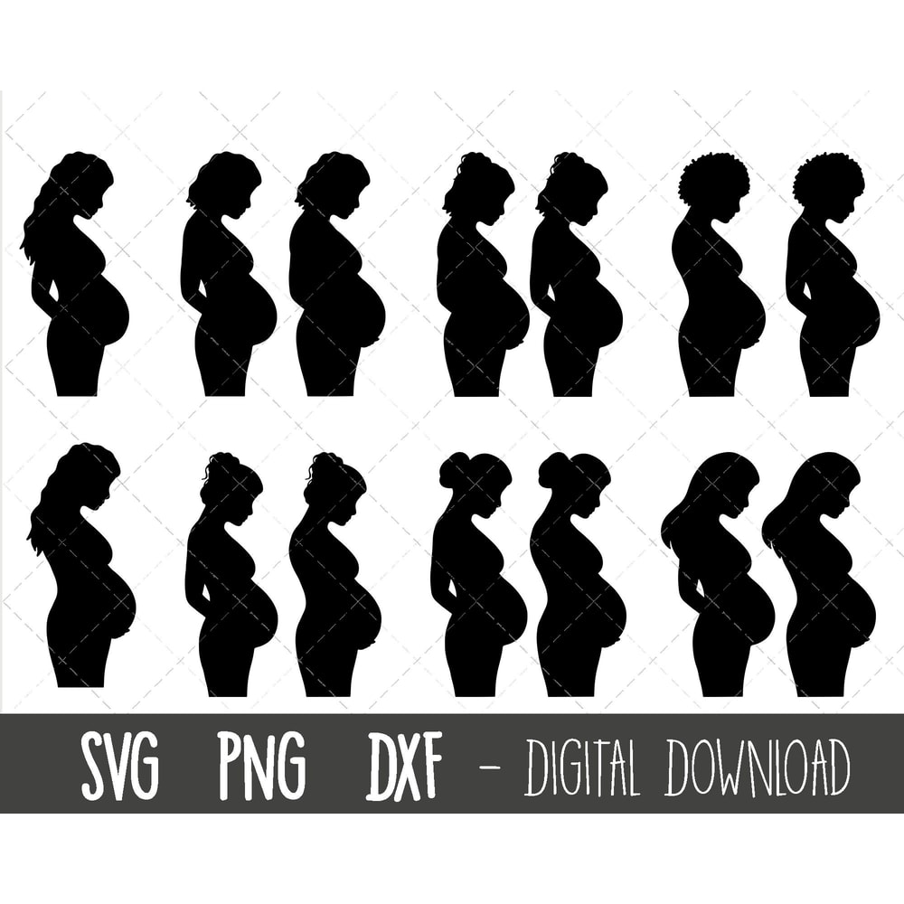Pregnant woman SVG, pregnancy svg, pregnancy clipart, pregnant women clip art, mom to be svg, pregnant motherhood cricut silhouette cut file 1.jpg