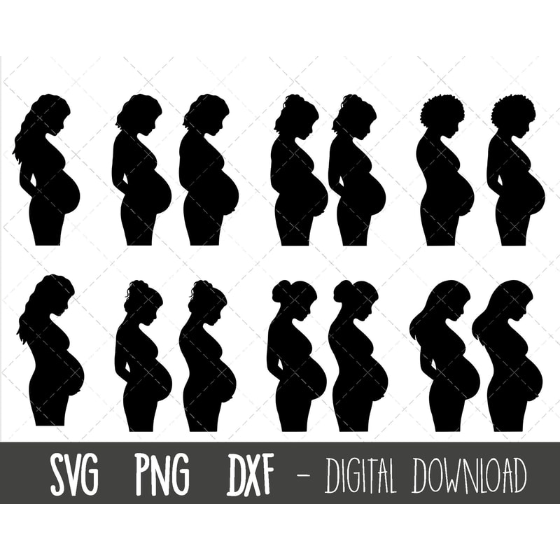 Pregnant woman SVG, pregnancy svg, pregnancy clipart, pregnant women clip art, mom to be svg, pregnant motherhood cricut silhouette cut file 1.jpg