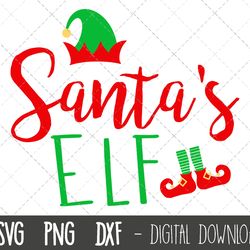 santas elf svg, elf svg, christmas svg, elf svg file, elf squad clipart, elf hat png, santa svg files, cricut silhouette