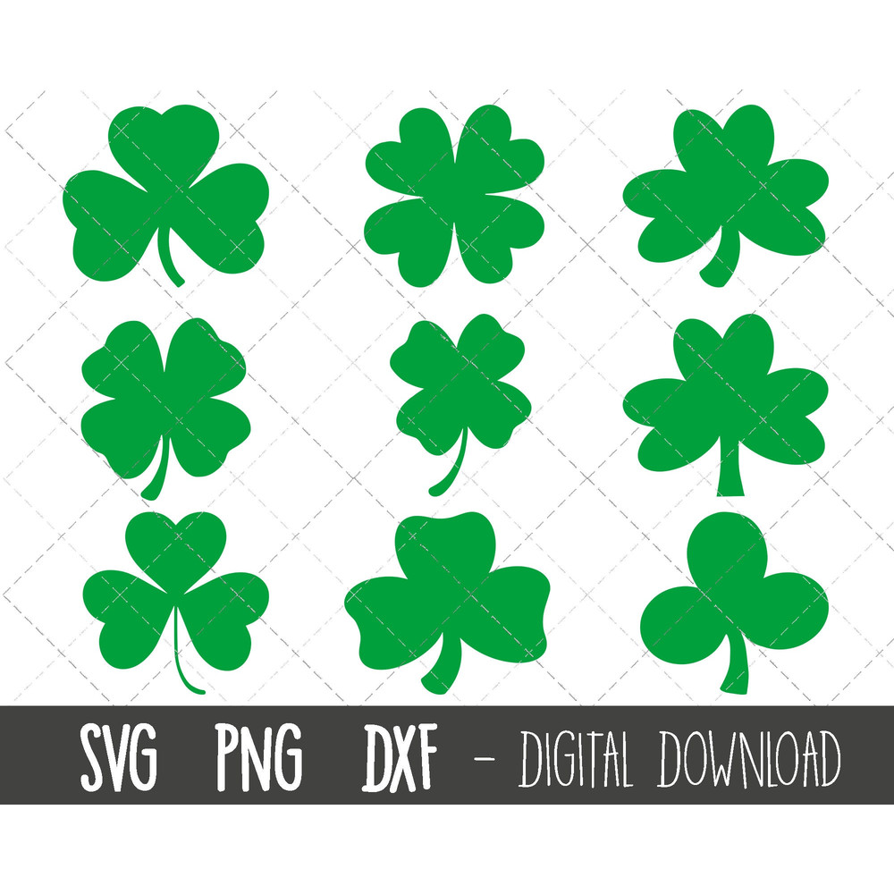 Shamrock svg, St. Patricks day svg, four leaf clover svg, lucky clover svg, lucky irish svg, irish shamrock, cricut silhouette svg cut file.jpg