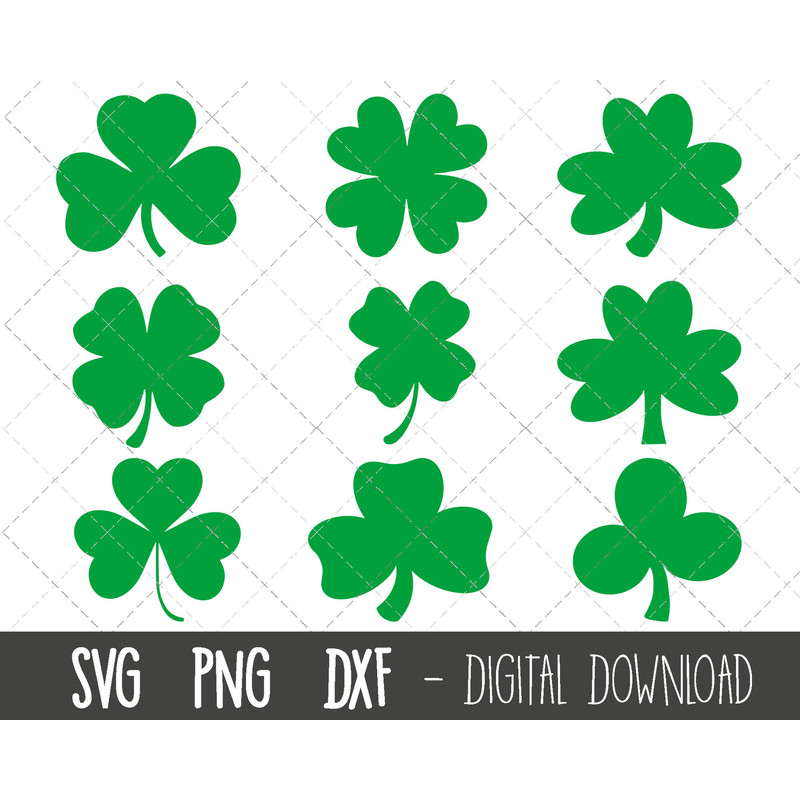 Shamrock svg, St. Patricks day svg, four leaf clover svg, lucky clover svg, lucky irish svg, irish shamrock, cricut silhouette svg cut file.jpg