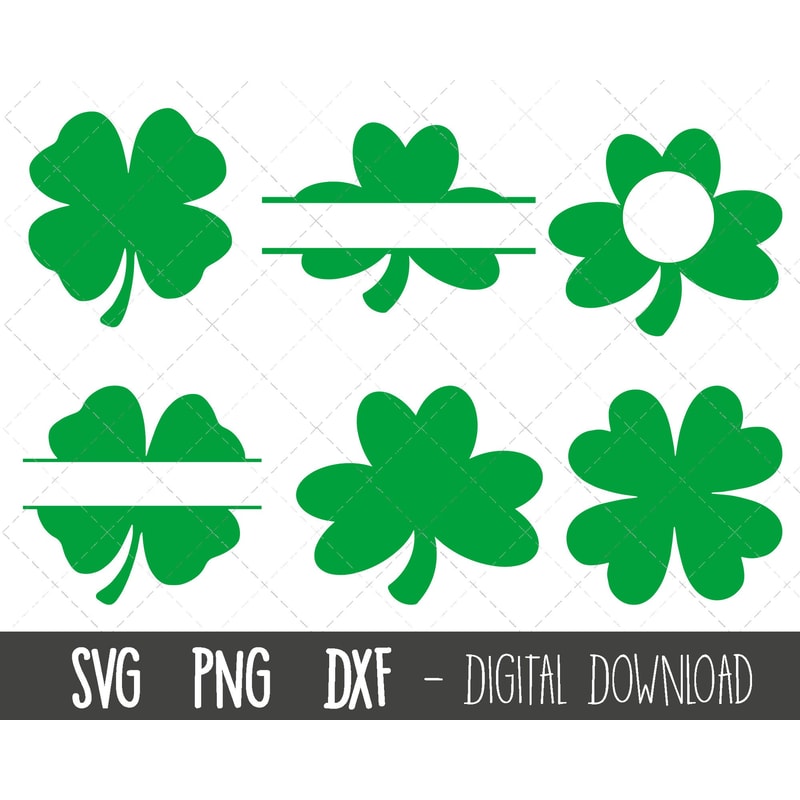 Shamrock svg, St. Patricks day svg, shamrock monogram, split name frame, clover svg, four leaf clover svg, cricut silhouette svg cut file.jpg