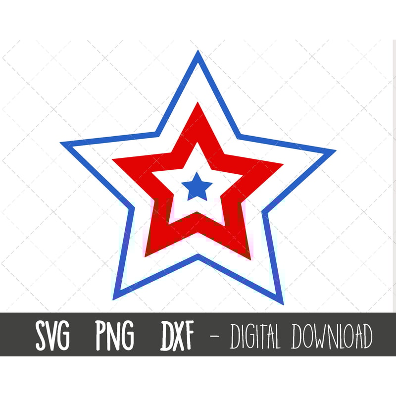 Star svg, USA star svg, red white and blue star png, 4th of july svg, american star cut file, patriotic star cricut silhouette cut file.jpg
