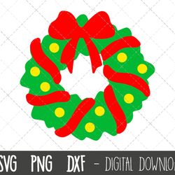 wreath svg, christmas wreath svg, christmas svg, xmas wreath clipart, wreath png, xmas svg files, cricut silhouette svg