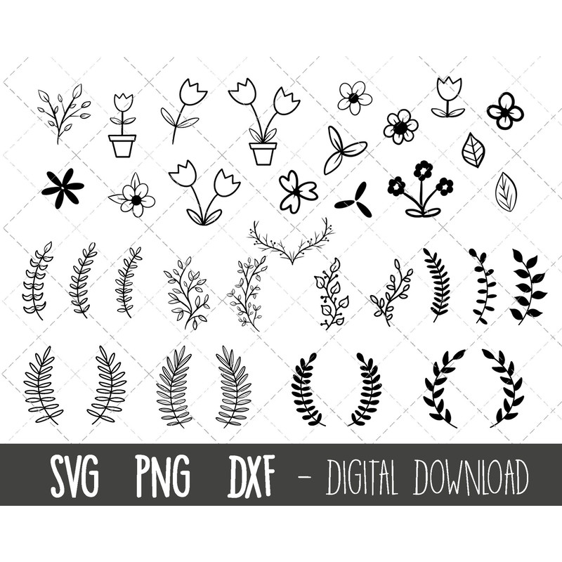 Wreaths svg, flowers svg, leaves svg, wreaths clipart, flower svg files, flower clipart, wreath flower cricut silhouette svg cutting file.jpg