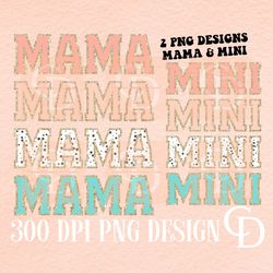 mama & mini png retro sublimations, retro png,mama design,mama mini set png,mama png,mama sublimation,trendy design,moth