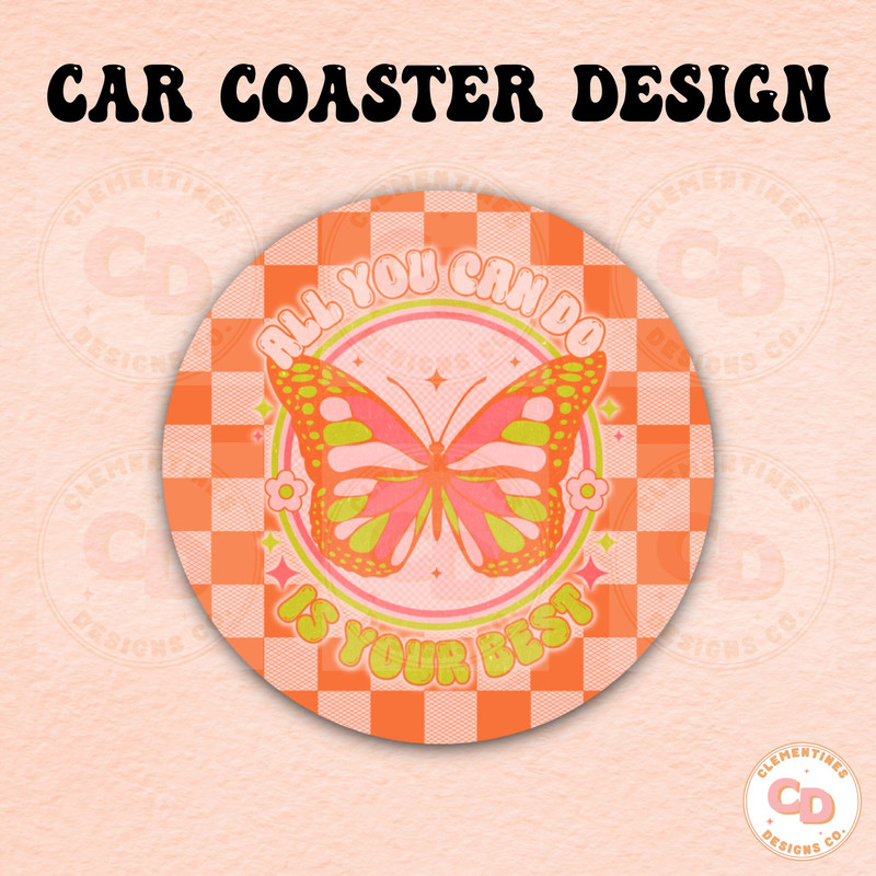 Retro Butterfly Car Coaster PNG Design,Sublimation Design,Car coaster sublimation,Coaster designs,Trendy png,Sublimation png,Coaster png 1.jpg