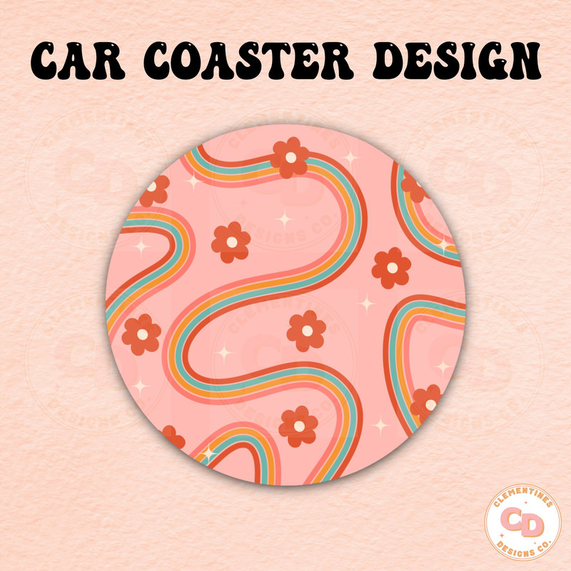 Retro Groovy Car Coaster PNG Design,Sublimation Design,Car coaster sublimation,Coaster designs,Trendy png,Sublimation png,Coaster png.jpg