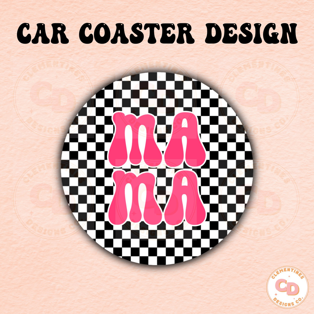 Retro Mama Car Coaster PNG Design,Sublimation Designs,Mama png,Car coaster sublimation,Coaster designs,Trendy png,Sublimation png,Retro png.jpg