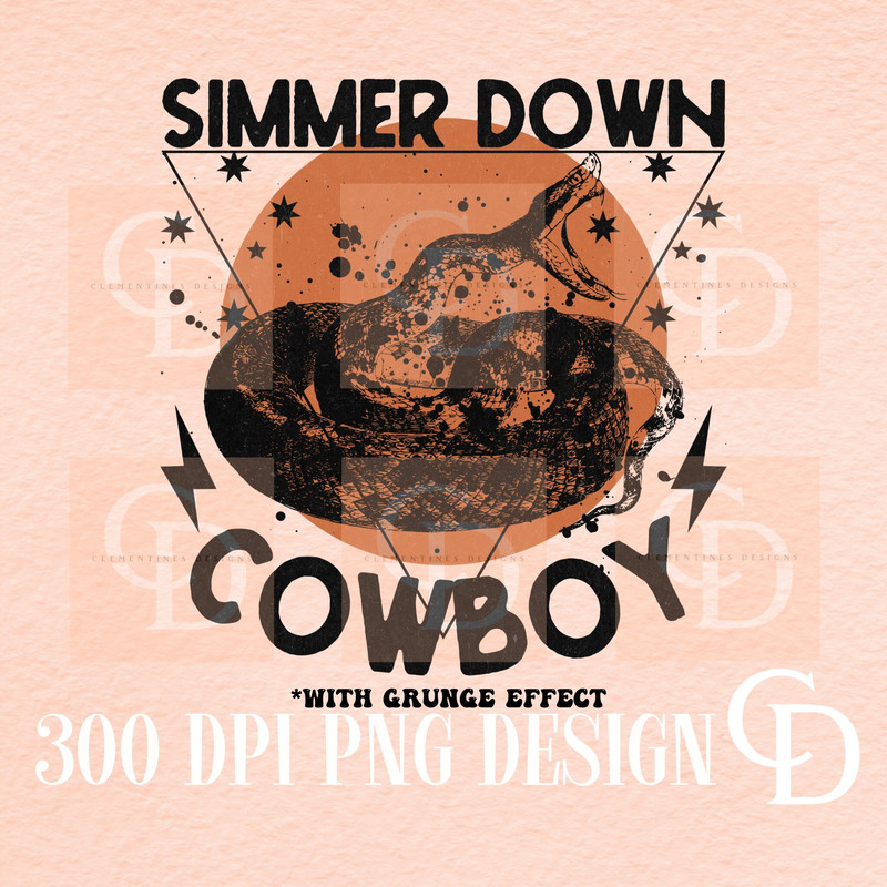 Simmer Down Cowboy PNG- Sublimation Design Download- Tshirt Designs-Western Png, Cowgirl Design,Rodeo png, Cowboy Png,Western Sublimation 1.jpg