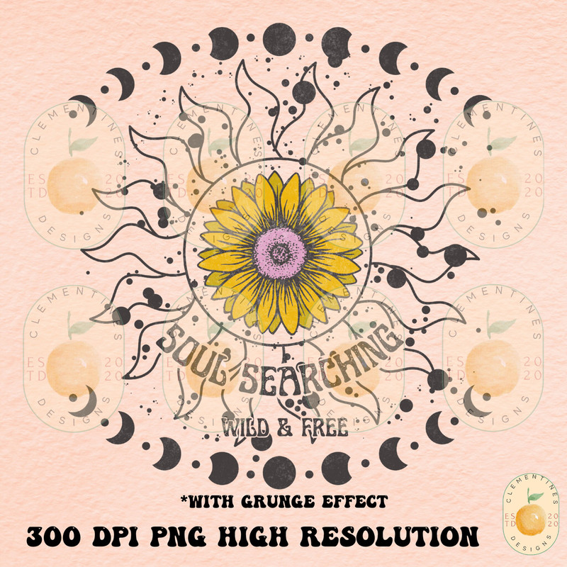 Soul Searching PNG- Sublimation Design Download-Boho png,Hippie png,Retro png,Celestial png,Retro Sublimations,Sunflower designs,Vintage.jpg