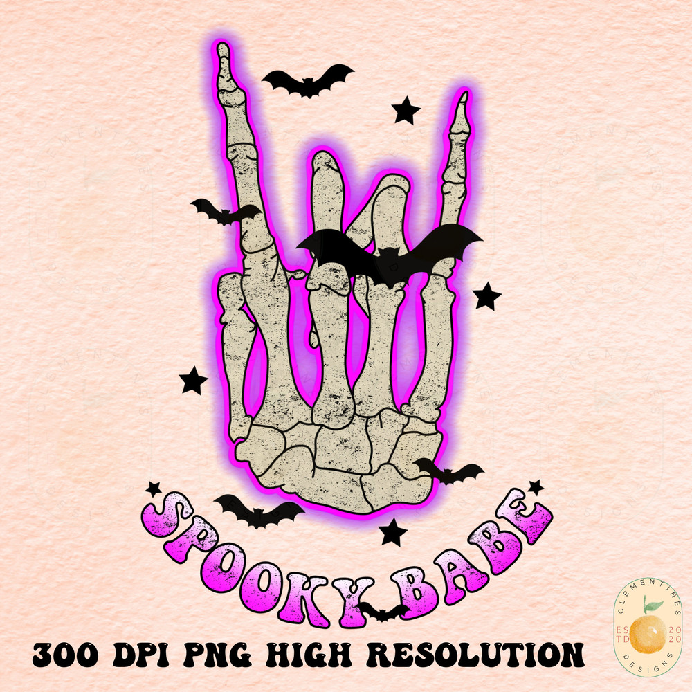 Spooky babe PNG- Sublimation Download,Halloween sublimation,Halloween png, Spooky designs,Witchy png,Skeleton design,Neon Halloween png.jpg