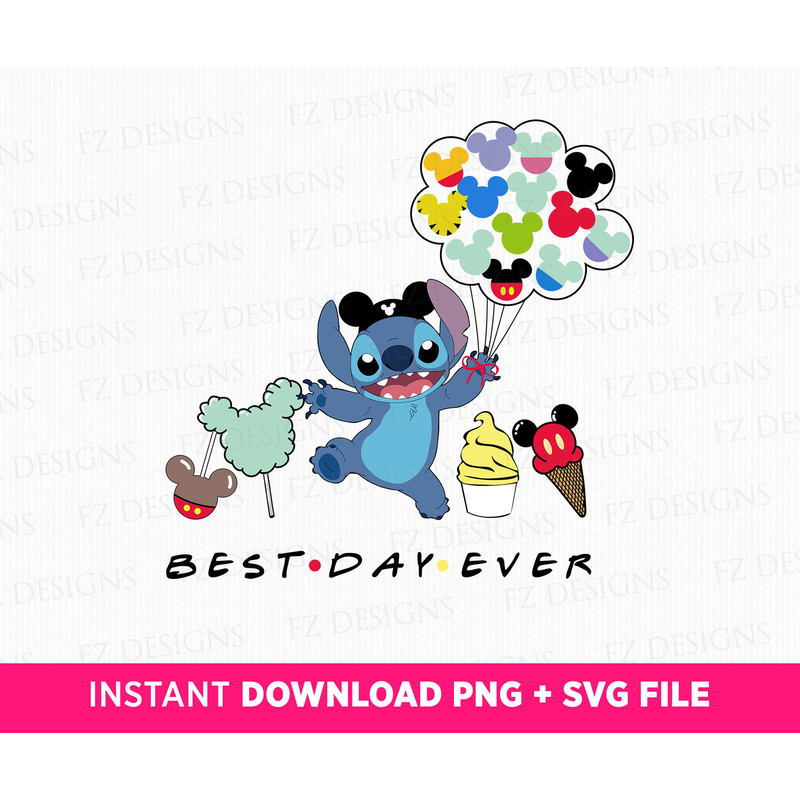 Best Day Ever Svg, Cute Character with Balloons Svg, Happy Character and Snacks Svg, Family Trip Svg, Vacay Mode, Png Svg Files For Print.jpg