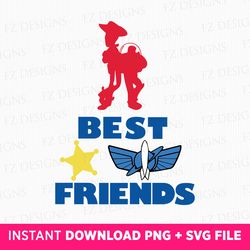 best friends svg, toy friends svg, family trip svg, cowboy and astronaut silhouette svg, magical kingdom, png svg files