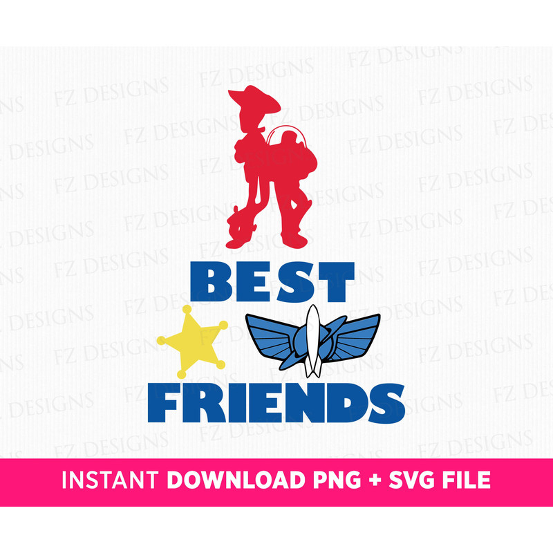 Best Friends Svg, Toy Friends Svg, Family Trip Svg, Cowboy And Astronaut Silhouette Svg, Magical Kingdom, Png Svg Files For Print.jpg
