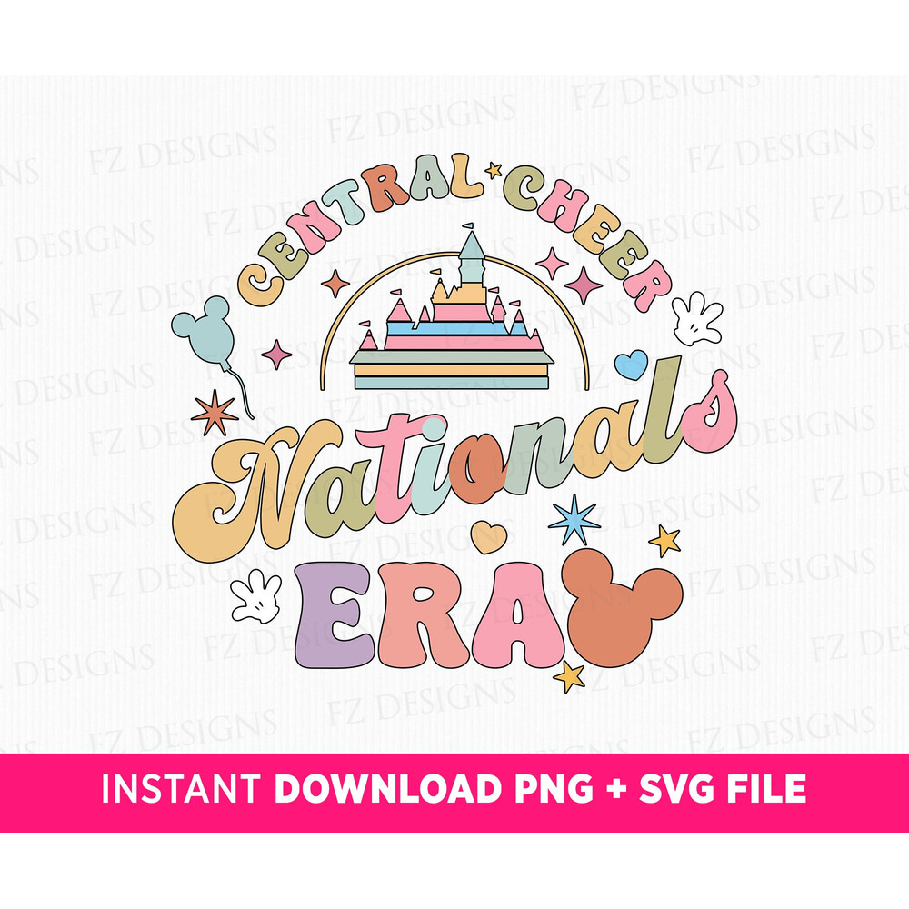 Central Cheer Nationals Era Svg, Magical Kingdom Svg, Cheer Svg, 2024 Nationals Era Svg, Retro Mouse Ear Svg, Png Svg Files For Print.jpg