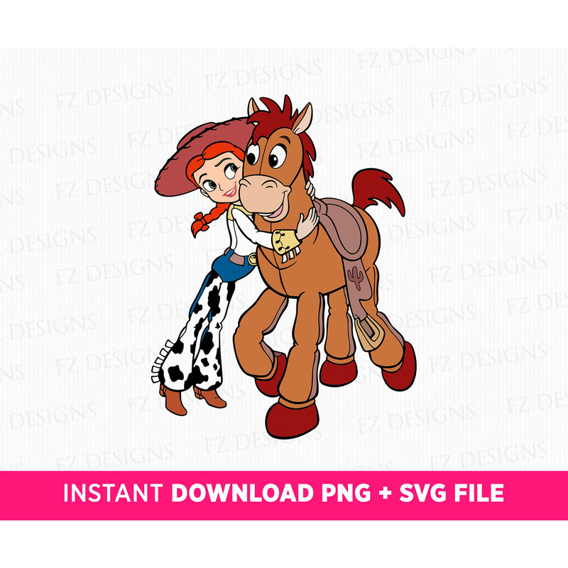 Cowgirl and Horse Svg, Toy Friends Svg, Family Vacation Svg, Happy Friends Svg, Cowgirl Smile Svg, Png Svg Files For Print, Instant Download.jpg