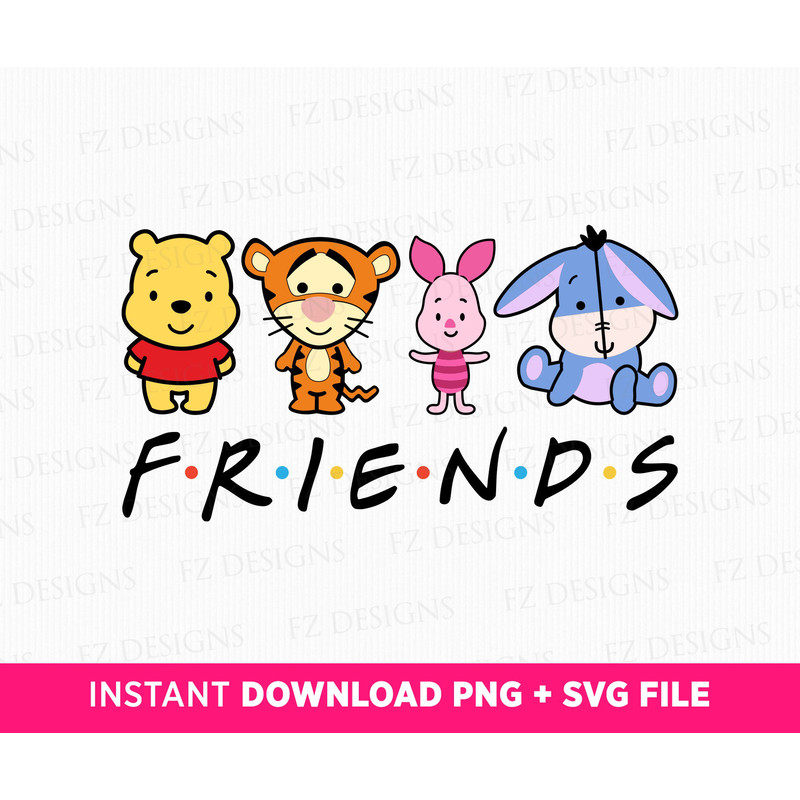 Cuties Characters Svg, Friends Svg, Family Trip Svg, Honey Bear and Friends Svg, Family Vacation Svg, Besties Svg, Png Svg Files For Print.jpg