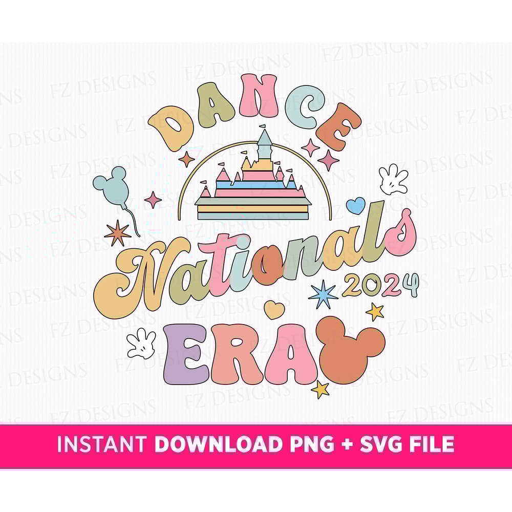 Dance Cheer Nationals 2024 Era Svg, Magical Kingdom Svg, Retro Mouse Ear and Hands Svg, Cheer 2024 Svg, Png Svg Files For Print.jpg