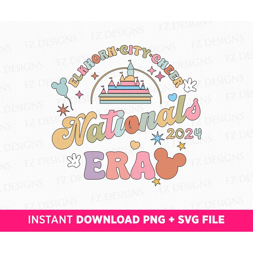 Elkhorn City Cheer Nationals 2024 Era Svg, Magical Kingdom Svg, Retro Mouse Ear Svg, 2024 Nationals Era Svg, Png Svg Files For Print.jpg