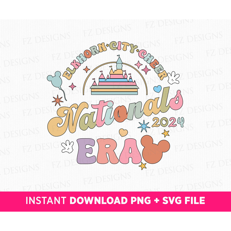 Elkhorn City Cheer Nationals 2024 Era Svg, Magical Kingdom Svg, Retro Mouse Ear Svg, 2024 Nationals Era Svg, Png Svg Files For Print.jpg