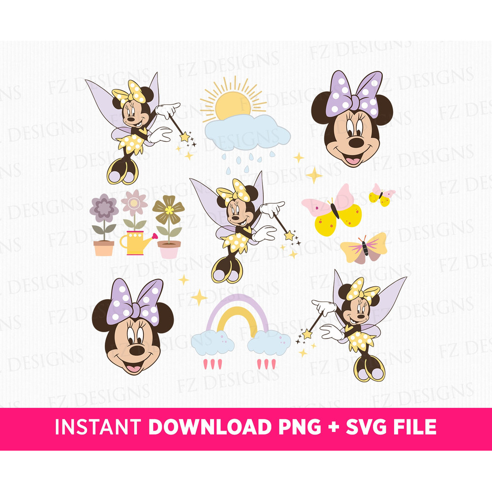 Fairy Miss Mouse Svg, Retro Mouse Smile Svg, Family Vacation Svg, Miss Mouse Spring Vibes Svg, Family Trip Svg, Png File For Sublimation.jpg