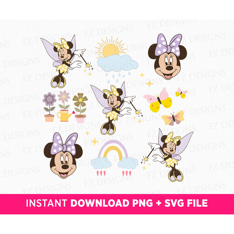 Fairy Miss Mouse Svg, Retro Mouse Smile Svg, Family Vacation Svg, Miss Mouse Spring Vibes Svg, Family Trip Svg, Png File For Sublimation.jpg