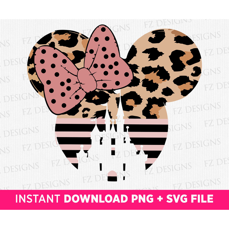 Leopard Mouse Head Svg, Rose Mouse Vacation Svg, Png For Sublimation Design, Leopard Mouse Girl Svg, Instant Download Svg Png.jpg