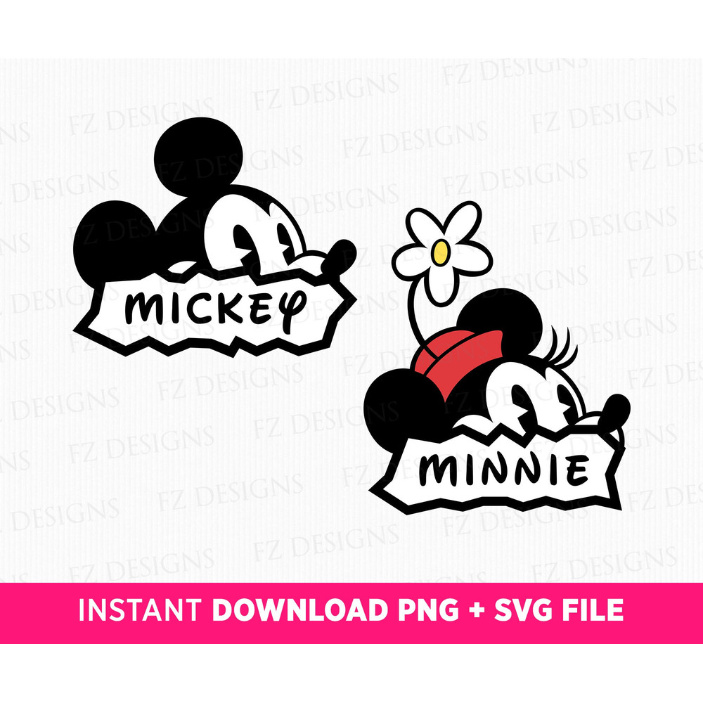 Mouse and Friends Svg, Family Vacation Svg, Couple Trip Svg, Retro Mouse Couple Svg, Miss Mouse with Flower Hat Svg, Png Svg Files For Print.jpg