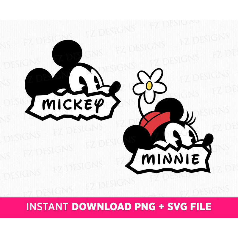 Mouse and Friends Svg, Family Vacation Svg, Couple Trip Svg, Retro Mouse Couple Svg, Miss Mouse with Flower Hat Svg, Png Svg Files For Print.jpg