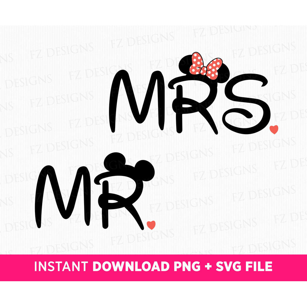 Mrs and Mr Mouse Ears Svg, Family Trip Svg, Couple Trip Svg, Magical Kingdom, Vacay Mode, Family Vacation Svg, Png Svg Files For Print.jpg