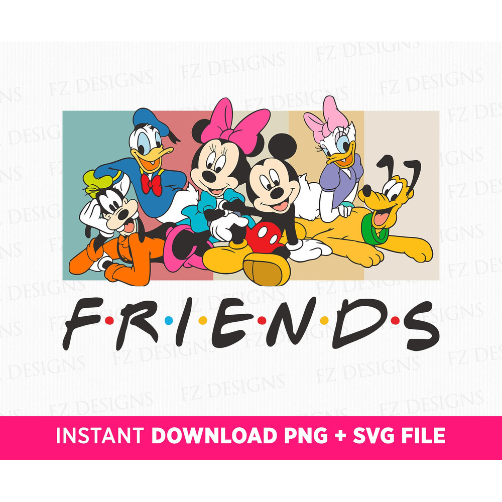 Retro Mouse and Friends Svg, Best Friends Svg, Family Vacation Svg, Family Trip Svg, Friendship Svg, Png File For Sublimation.jpg
