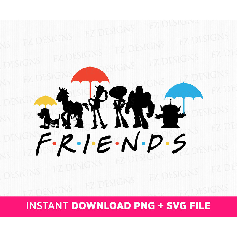 Toy Friends Silhouette Svg, Family Vacation Svg, Cowboy and Friends Svg, Family Trip Svg, Best Friends Svg, Png Svg Files For Print.jpg